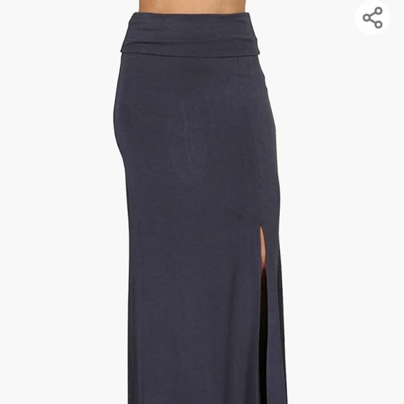 Long skirt with slit dark grey - Picture 1 of 1